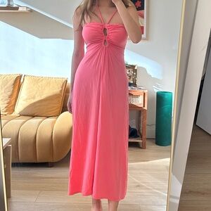 Pink A.L.C. Julieta ruched maxi dress